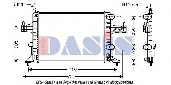 AKS DASIS OLA2303 Радіатор, охолодження двигуна
