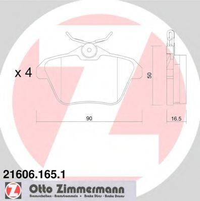 ZIMMERMANN 216061651 Комплект гальмівних колодок, дискове гальмо