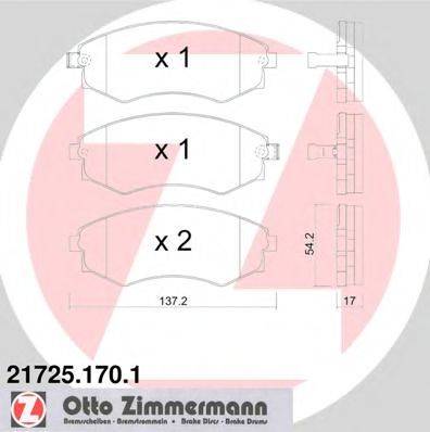ZIMMERMANN 21725 Комплект гальмівних колодок, дискове гальмо