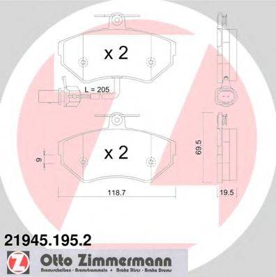 ZIMMERMANN 23393 Комплект гальмівних колодок, дискове гальмо