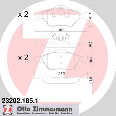 ZIMMERMANN 23202 Комплект гальмівних колодок, дискове гальмо