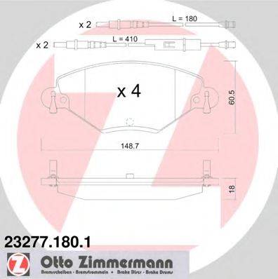 ZIMMERMANN 23277 Комплект гальмівних колодок, дискове гальмо