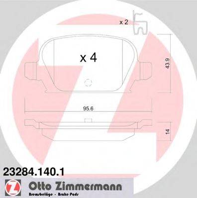 ZIMMERMANN 23284 Комплект гальмівних колодок, дискове гальмо
