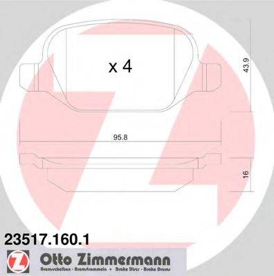 ZIMMERMANN 235171601 Комплект гальмівних колодок, дискове гальмо