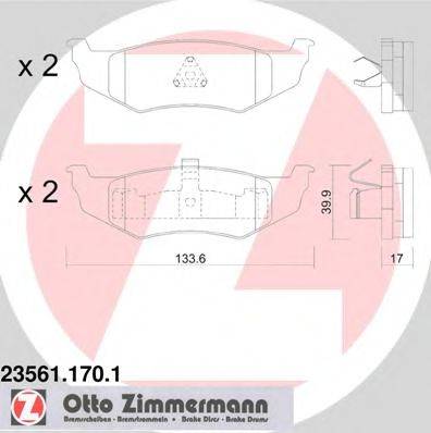 ZIMMERMANN 23562 Комплект гальмівних колодок, дискове гальмо