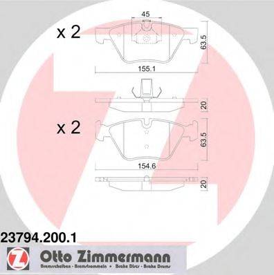 ZIMMERMANN 24096 Комплект гальмівних колодок, дискове гальмо