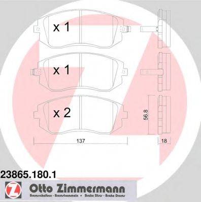 ZIMMERMANN 238651801 Комплект гальмівних колодок, дискове гальмо