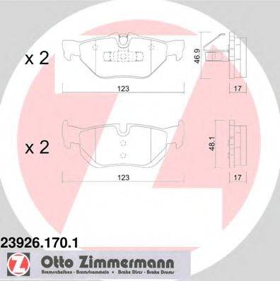 ZIMMERMANN 23926 Комплект гальмівних колодок, дискове гальмо