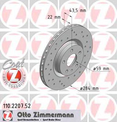 ZIMMERMANN 110220752 гальмівний диск