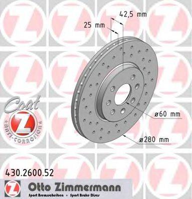 ZIMMERMANN 430260052 гальмівний диск