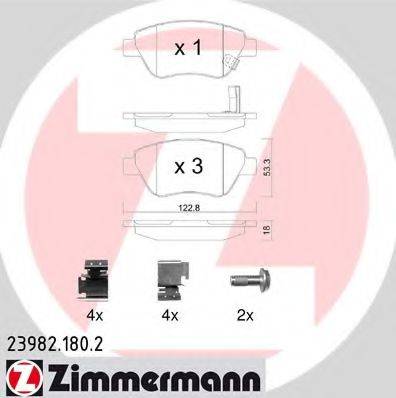 ZIMMERMANN 239821802 Комплект гальмівних колодок, дискове гальмо