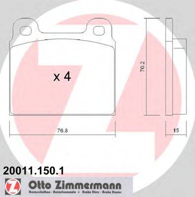 ZIMMERMANN 20011 Комплект гальмівних колодок, дискове гальмо