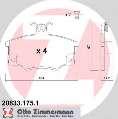 ZIMMERMANN 20838 Комплект гальмівних колодок, дискове гальмо