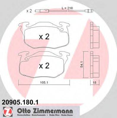 ZIMMERMANN 20906 Комплект гальмівних колодок, дискове гальмо