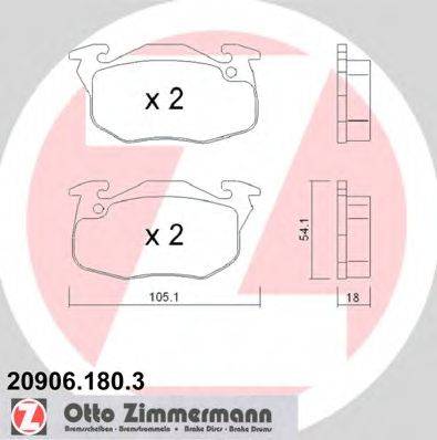 ZIMMERMANN 209061803 Комплект гальмівних колодок, дискове гальмо