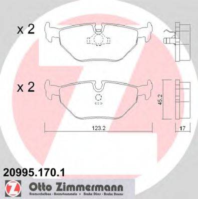 ZIMMERMANN 20995 Комплект гальмівних колодок, дискове гальмо