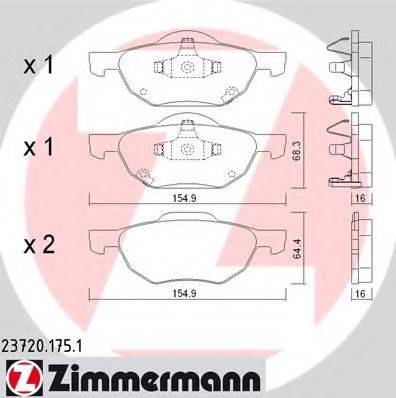 ZIMMERMANN 24213 Комплект гальмівних колодок, дискове гальмо