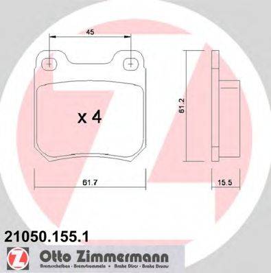 ZIMMERMANN 23091 Комплект гальмівних колодок, дискове гальмо
