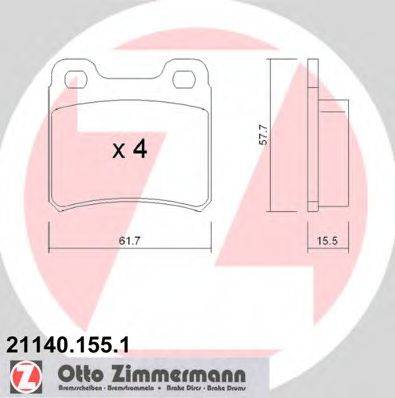 ZIMMERMANN 21140 Комплект гальмівних колодок, дискове гальмо
