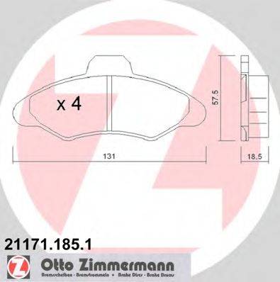ZIMMERMANN 21171 Комплект гальмівних колодок, дискове гальмо