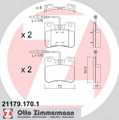 ZIMMERMANN 21179 Комплект гальмівних колодок, дискове гальмо