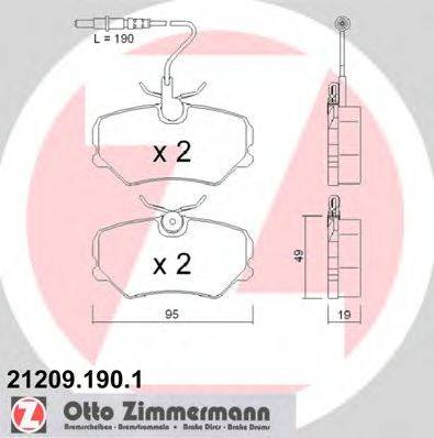 ZIMMERMANN 212091901 Комплект гальмівних колодок, дискове гальмо