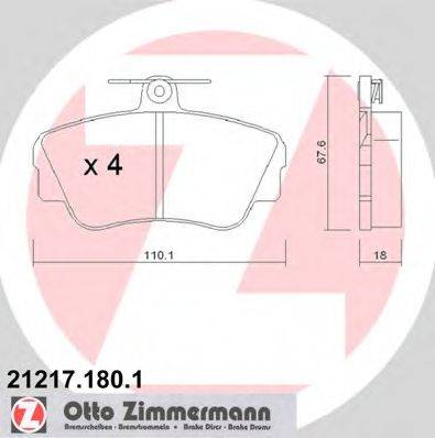 ZIMMERMANN 21217 Комплект гальмівних колодок, дискове гальмо
