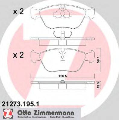 ZIMMERMANN 21273 Комплект гальмівних колодок, дискове гальмо