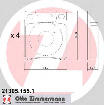 ZIMMERMANN 21305 Комплект гальмівних колодок, дискове гальмо