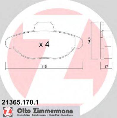 ZIMMERMANN 21365 Комплект гальмівних колодок, дискове гальмо