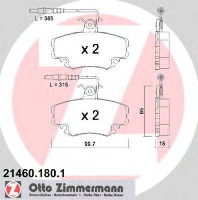 ZIMMERMANN 214601801 Комплект гальмівних колодок, дискове гальмо