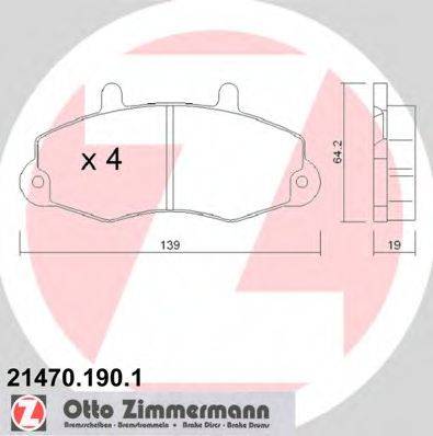 ZIMMERMANN 21470 Комплект гальмівних колодок, дискове гальмо