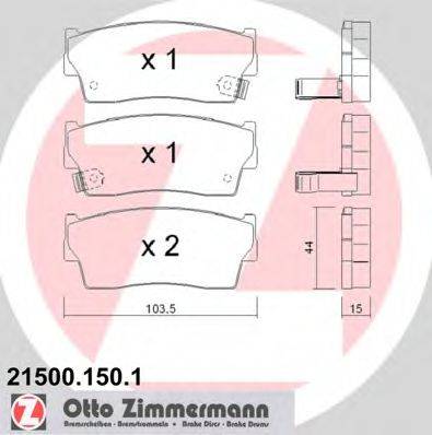 ZIMMERMANN 21501 Комплект гальмівних колодок, дискове гальмо