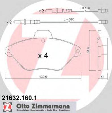 ZIMMERMANN 21632 Комплект гальмівних колодок, дискове гальмо