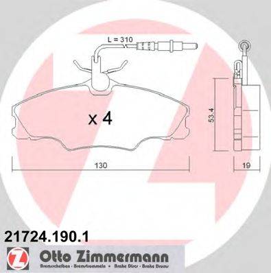 ZIMMERMANN 21724 Комплект гальмівних колодок, дискове гальмо