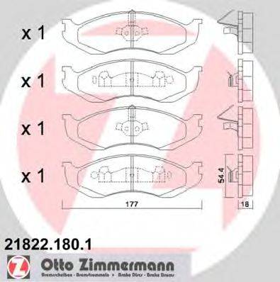 ZIMMERMANN 21824 Комплект гальмівних колодок, дискове гальмо