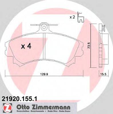 ZIMMERMANN 219201551 Комплект гальмівних колодок, дискове гальмо