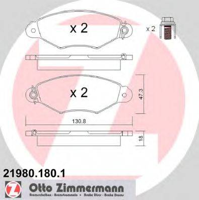 ZIMMERMANN 21980 Комплект гальмівних колодок, дискове гальмо