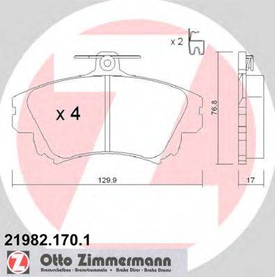ZIMMERMANN 21982 Комплект гальмівних колодок, дискове гальмо