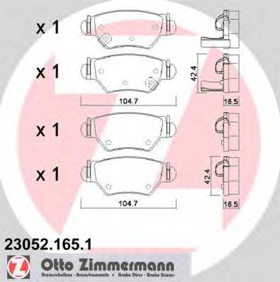 ZIMMERMANN 23052 Комплект гальмівних колодок, дискове гальмо