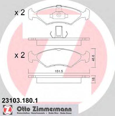 ZIMMERMANN 23103 Комплект гальмівних колодок, дискове гальмо