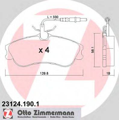 ZIMMERMANN 23125 Комплект гальмівних колодок, дискове гальмо