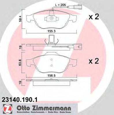 ZIMMERMANN 231401901 Комплект гальмівних колодок, дискове гальмо