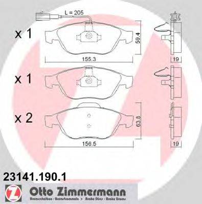 ZIMMERMANN 231411901 Комплект гальмівних колодок, дискове гальмо
