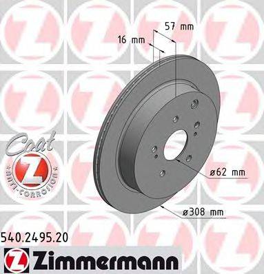 ZIMMERMANN 540249520 гальмівний диск
