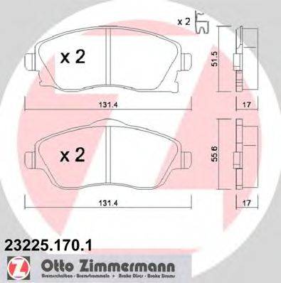 ZIMMERMANN 23226 Комплект гальмівних колодок, дискове гальмо