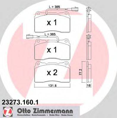 ZIMMERMANN 24273 Комплект гальмівних колодок, дискове гальмо