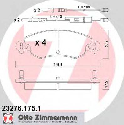 ZIMMERMANN 23276 Комплект гальмівних колодок, дискове гальмо