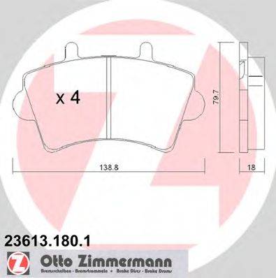 ZIMMERMANN 23613 Комплект гальмівних колодок, дискове гальмо