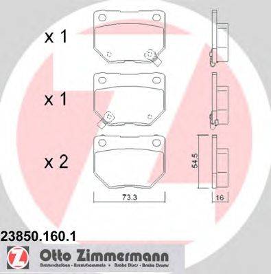 ZIMMERMANN 238501601 Комплект гальмівних колодок, дискове гальмо